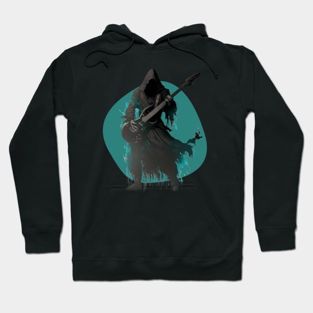 Metal Wraith - A wraith playing guitar - Fantasy Hoodie by Fenay-Designs